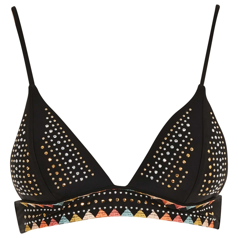 TOPSHOP New Swim BRA Studded Embroidered Bikini Top Swimwear NEW Women's 14